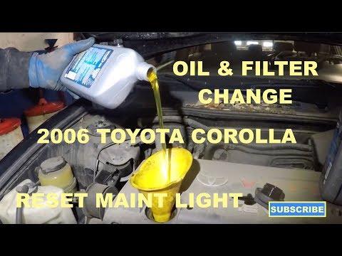 How to change oil &amp; filter on 2006 Toyota Camry and reset MAINT Light