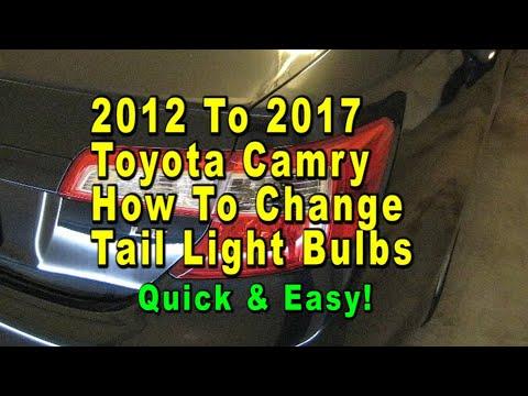 2012 To 2017 Toyota Camry How To Change Tail Light Bulbs With Part Numbers - Quick &amp; Easy