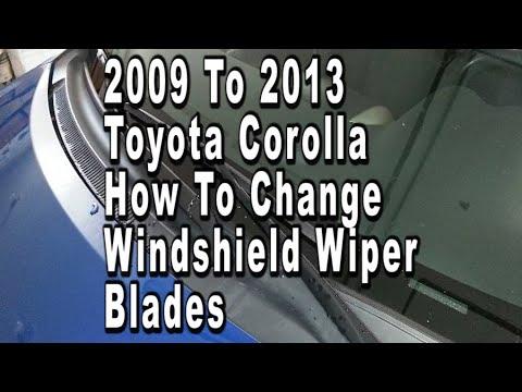 Toyota Corolla How To Change Wiper Blades 2009 2010 2011 2012 2013 With Sizes &amp; Part Numbers