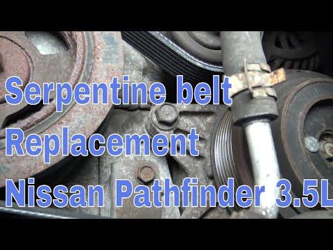 Engine drive Belt / Serpentine belt replacement Nissan Pathfinder 2013-2019  3.5L V6