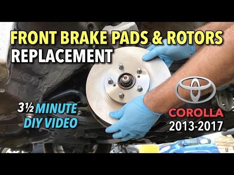 Toyota Corolla Front Brake Pads &amp; Rotors Replacement 2013-2017 - 3 1/2 Minute DIY Video