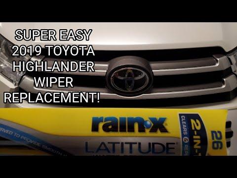 How to Replace Front Windshield Wiper Blades on a 2019 Toyota Highlander