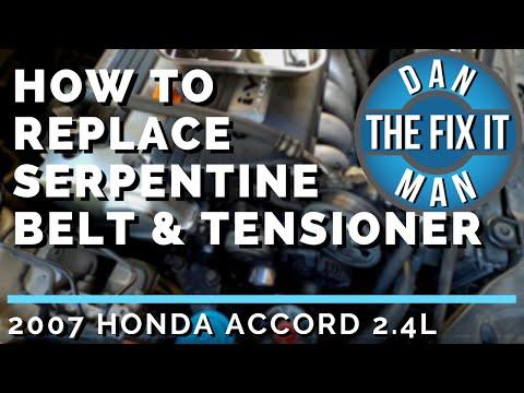 2007 HONDA ACCORD SERPENTINE DRIVE BELT &amp; TENSIONER REPLACEMENT - DIY