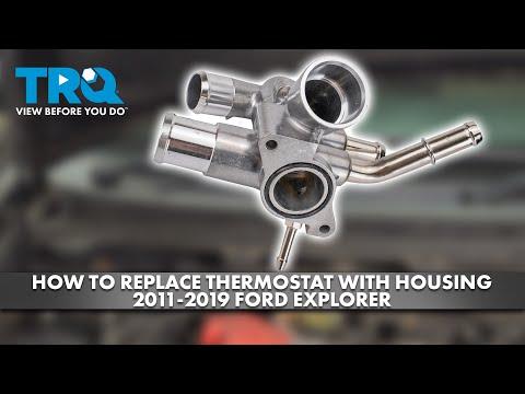 How to Replace Thermostat &amp; Housing Assembly 2012-2019 Ford Explorer