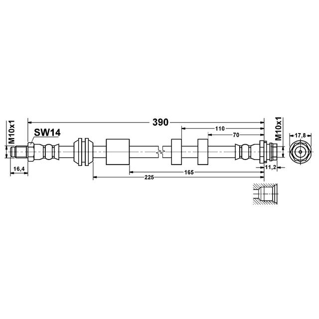 ATE Original Front Brake Hydraulic Hose for Volvo 331199