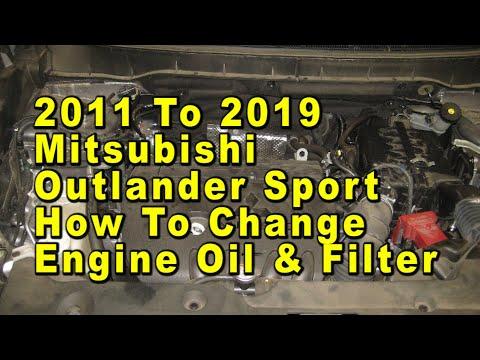 2011 To 2019 Mitsubishi Outlander Sport How To Change Engine Oil & Filter With Part Numbers