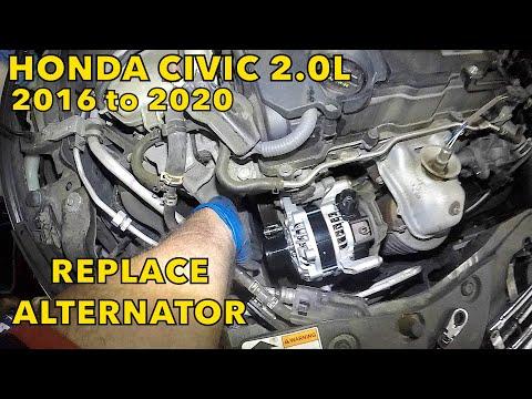 Replacing Alternator on 2016 to 2020 Honda civic 2.0L FULL DIY GUIDE no lift required
