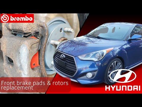 How to replace Front brake pads & rotors Hyundai Veloster Turbo 2016 đź”§ Step by stepđź”§