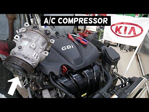 KIA OPTIMA AC COMPRESSOR REPLACEMENT REMOVAL LOCATION, AC NOT WORKING FIX