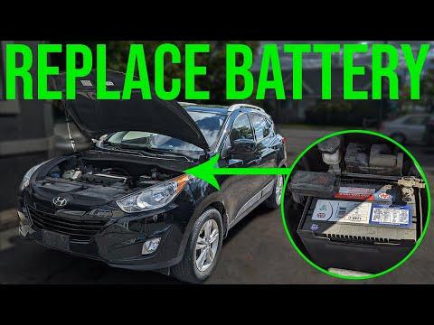 How to Replace the Battery on a 2005-2015 Hyundai Tucson (Engine: Inline 4 2.4L)