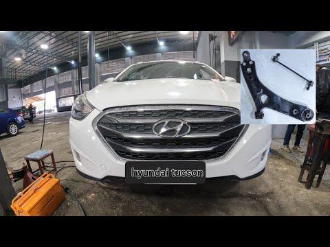 replacing control arm - ball joint - sway bar link ... hyundai tucson 2015 #suspensionsystem