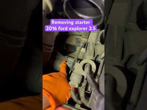 Starter motor removal 2016 3.5 explorer #automotivetech #fordexplorer #startermotor