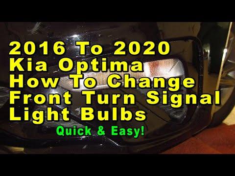 2016 To 2020 Kia Optima How To Change Front Turn Signal Light Bulb With Part Number - Quick & Easy