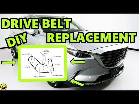 How To Replace Drive Belts in a Mazda CX-9 4-Cyl 2.5 Liter Turbo Engine 2016 - 2023
